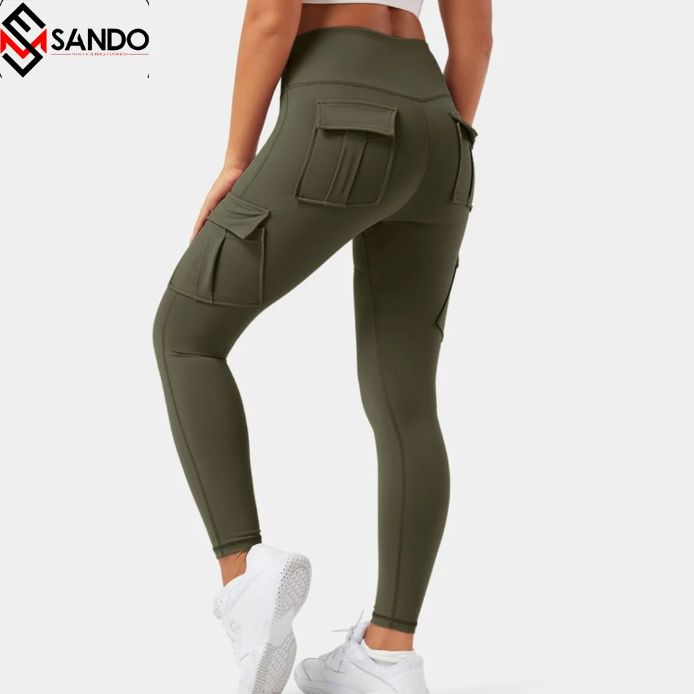 Wholesale Customizable Eco-Friendly Capri Leggings Lightweight Breathable Yoga Gym Pants Garment Dyed Technique