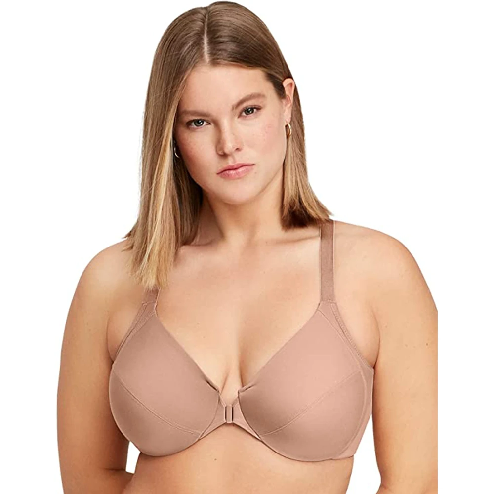 High Support Plus Size Eco-Friendly Reversible Breathable Sport Bra with Adjustable Straps Spandex/Polyester Material