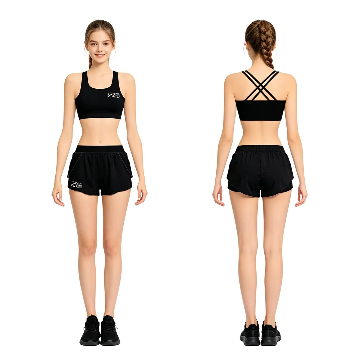 Allstar Cheer Practice Wear OEM Spandex/Polyester Bling Dance Cheer Sports Bra Rhinestone Warm Youth Pants Training Costume