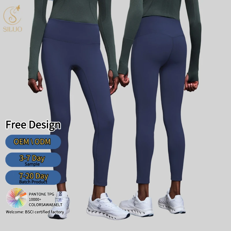 Wholesale Custom Breathable Buttery Soft Sweat-Wicking High Waist Workout Running Pants Recycled Thermal Yoga Leggings for Women