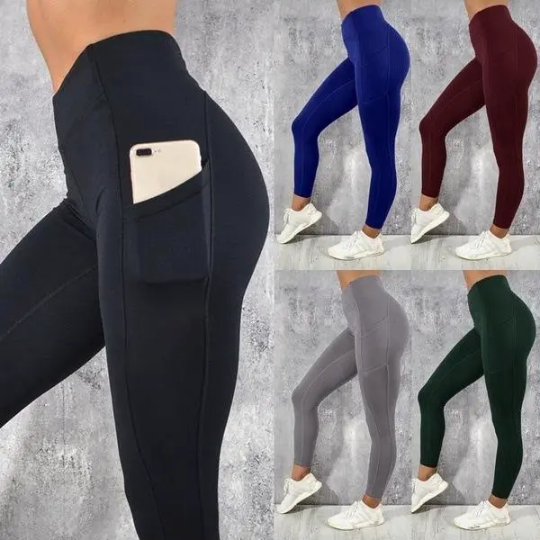 High Quality Fitness Sports Pants Workout Seamless Women Yoga Leggings With Pocket