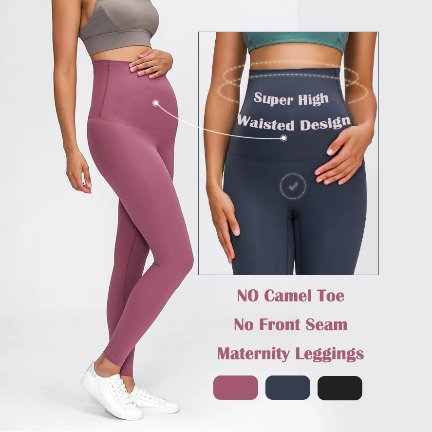 Custom High Waisted Elastic Waist Gym Wear Workout Yoga Pants Maternity Leggings Quick Dry Breathable