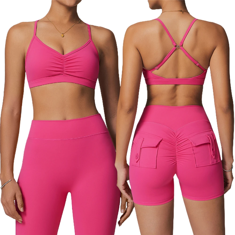 Women's Adjustable Strap Sports Bra Breathable Padded Workout & Yoga Bra Moisture Wicking Gym Activewear