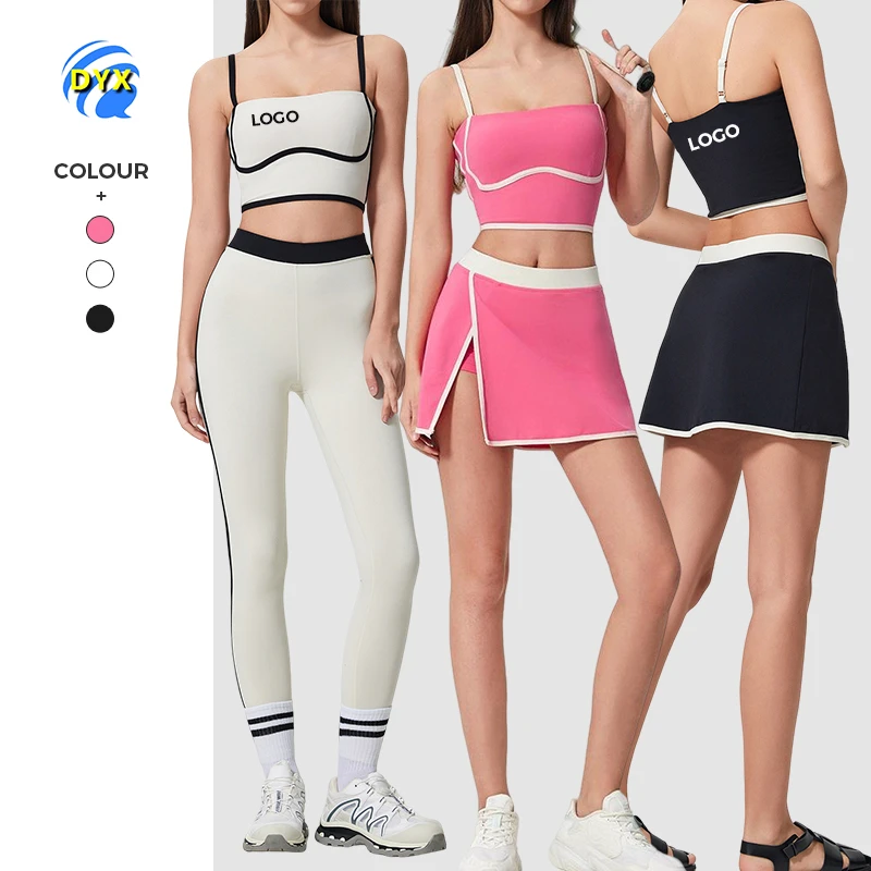 New Fashion Color Matching Adjustable Strap Sustainable logo Women Sports Bra