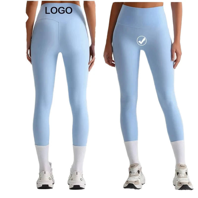 Women High Waist Naked Feeling Yoga Leggings No Front Seam Butt Lifting Squat Proof Soft Nylon Spandex Leggings