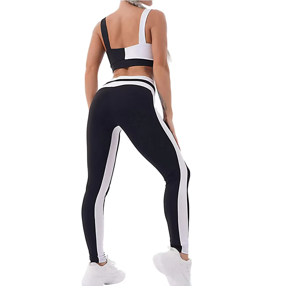 Women's High Waist Yoga Leggings Full Length Striped Side Stripe Stitch Elastic Waist Spandex Polyester Four-Way Stretch Pants