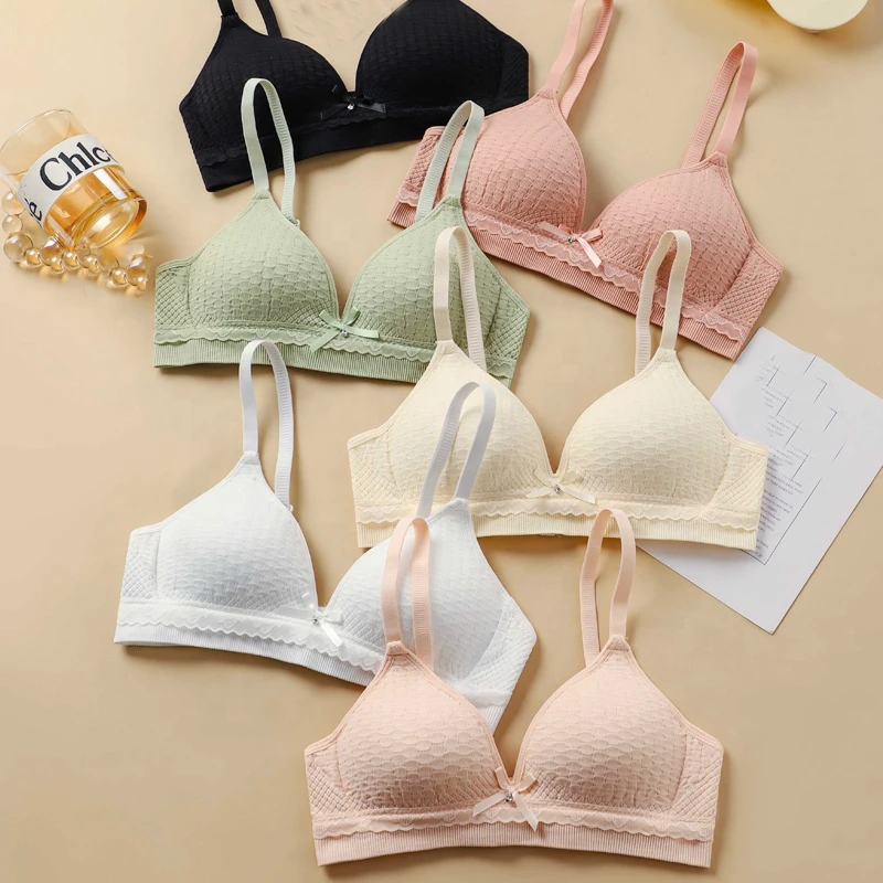 Factory Wholesale Teenagers Seamless Push-Up Training Bra Adjustable Straps One Piece Sports Bras Wire Free Breathable Quick Dry