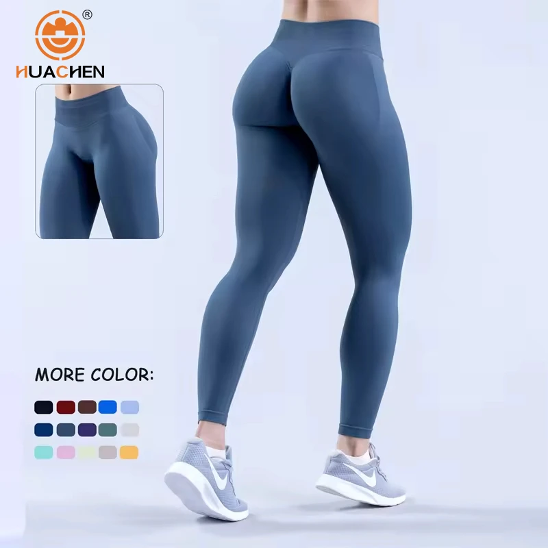 Women's 15-Color Three-Section Waist Pleating Lift Hip Full Length Breathable Quick Dry Yoga Elastic Waist Solid Pants