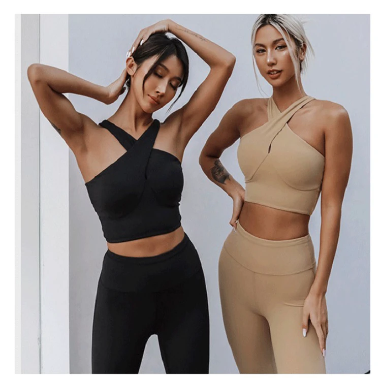 Custom Solid Color Lightweight Breathable Yoga Bras Comfortable Tight-Fitting Sports Yoga Wear Sets