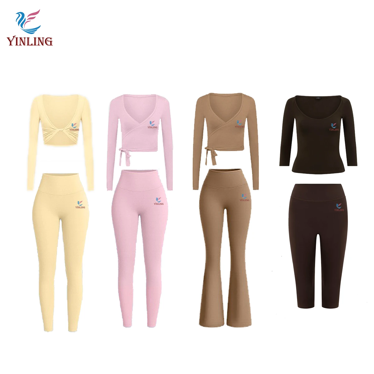 Custom Logo Hot Solid Color Fashion Yoga Sport Top Gym Wear Workout Seamless Women Yoga Gym Women Fitness Yoga Sets