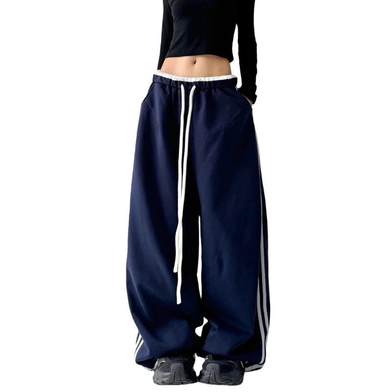 2025 Women's Custom Orders Wide Leg Relaxed Waist Mid Rise Breathable Loose Trousers for Spring Summer