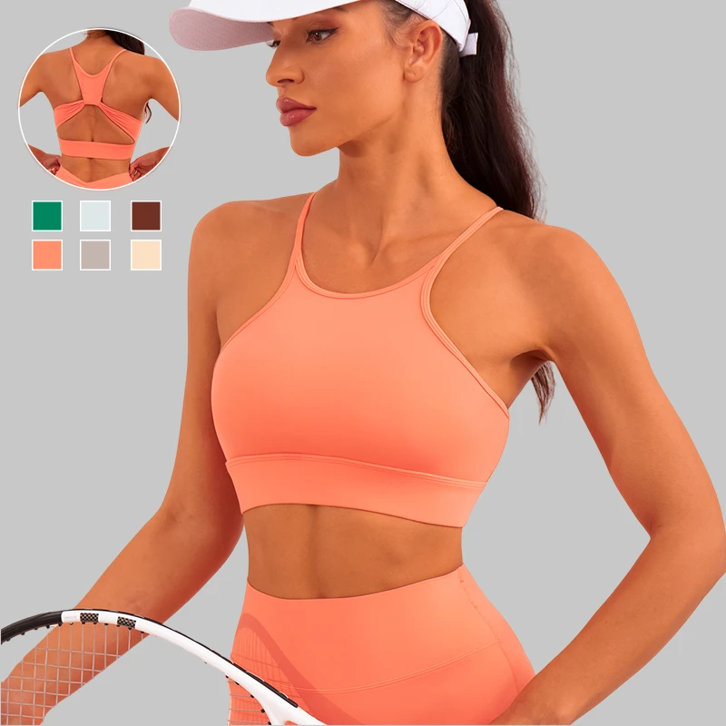 Wholesale Custom Logo Yoga Wear Sleeveless Sports Underwear Fitness Bra Running Shock-Proof High-Intensity Training for Women