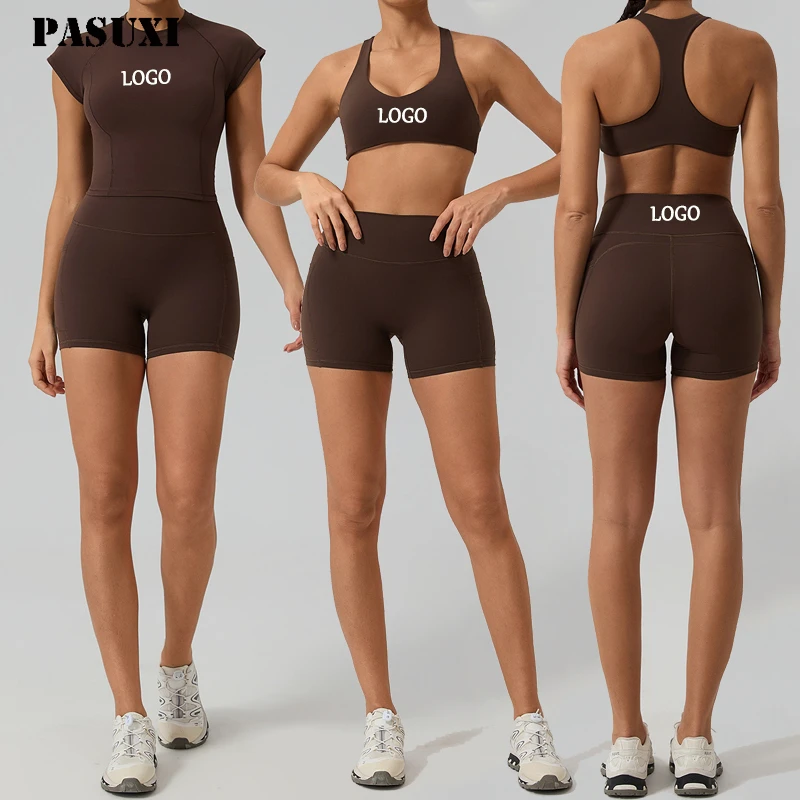 PASUXI Wholesale Athletic Clothing Ladies Gym Fitness Sports Workout Yoga Clothes Suit Activewear Seamless Women Yoga Set