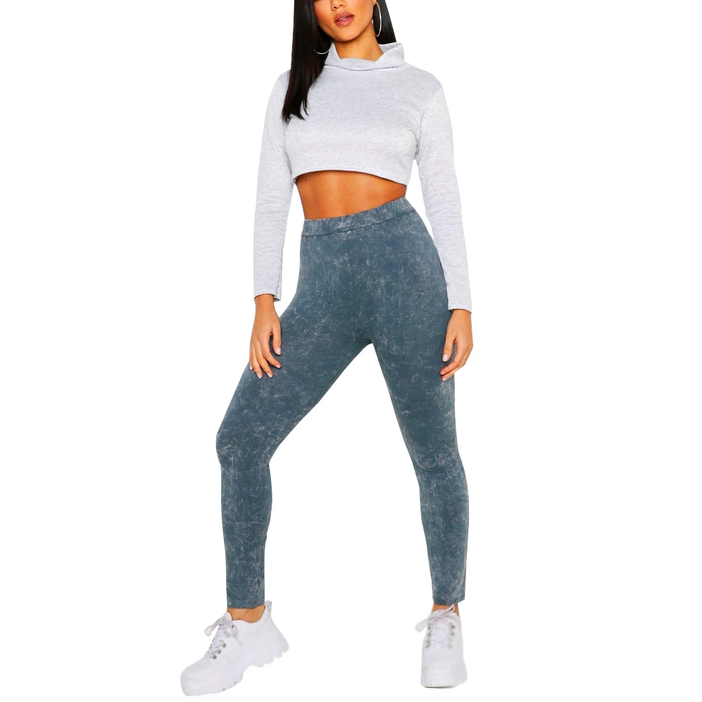 Bum Sculpting Acid Washed Scrunch Butt Leggings Women Seamless Sports Yoga Pant High Waist Ribbed Gym Tights Fitness Workout