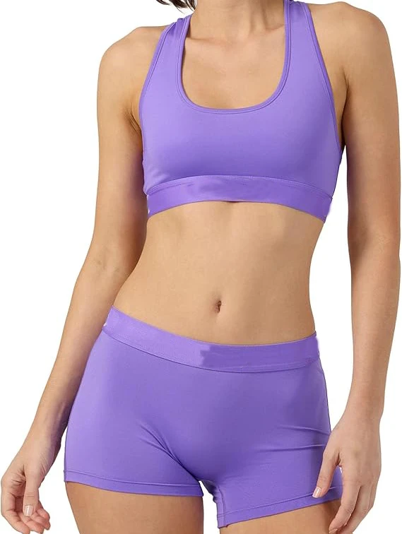 High Quality Solid Short Yoga Set Women 100% Spandex Polyester Fabric Quick Dry Breathable 2-Piece OEM Service Reasonable Price