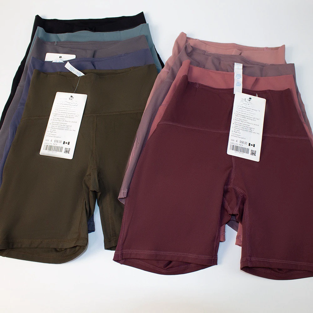 Oem S-2XL Plus Size Double Brushed High Waist Yoga Shorts 80 Nylon 20 Spandex Super Elastic Fitness Pilates Activewear Shorts