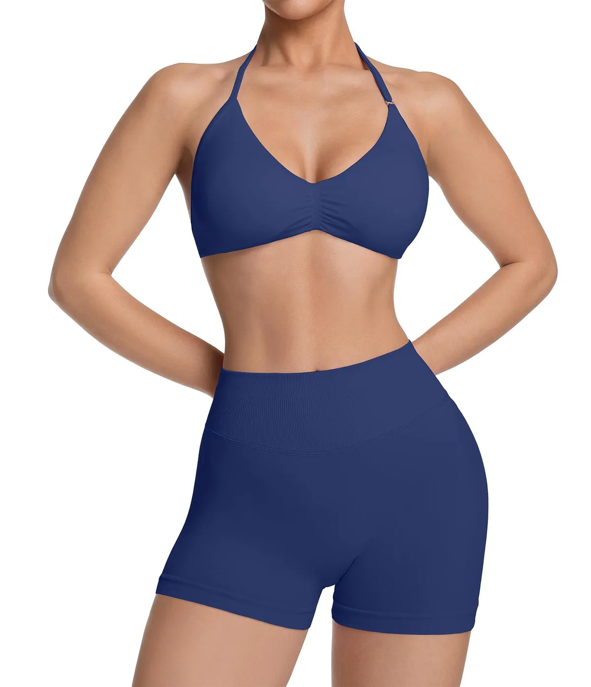 Two Piece Workout Sets Breathable Spandex Yoga Sets For Women Tank Top Matching High Waist Booty Lifting Shorts Gym Yoga Active
