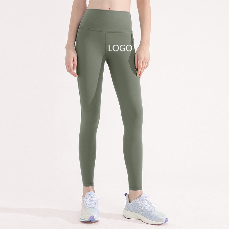 Wholesale Women's High-waisted Yoga Pants, Tummy-control Workout Leggings, Quick-dry, Bare-feel Fitness Cropped