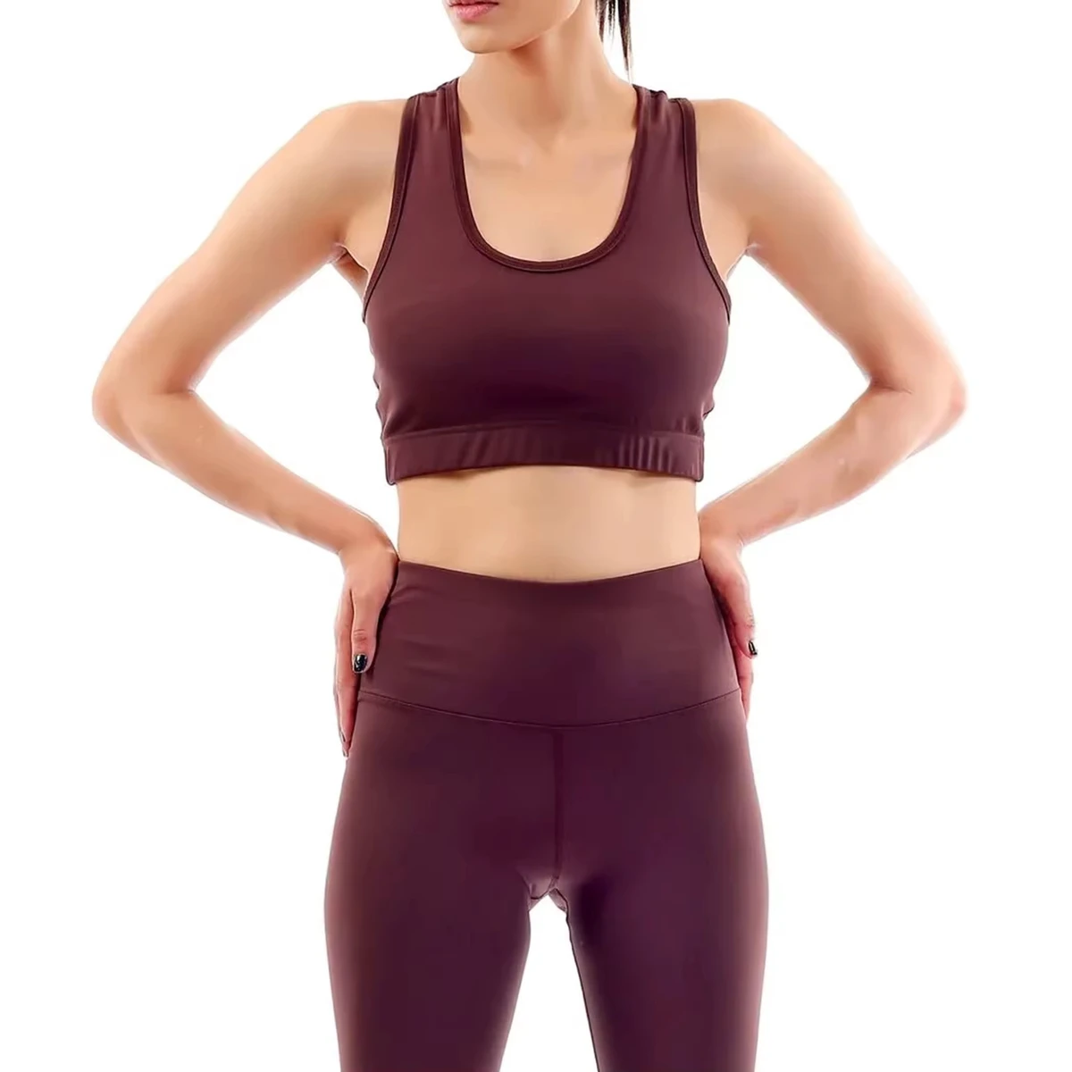 Women’s Halter Tie-Back Sports Bra – Plus Size, Adjustable Strappy U-Neck Crop Top for Yoga, Gym & Fitness