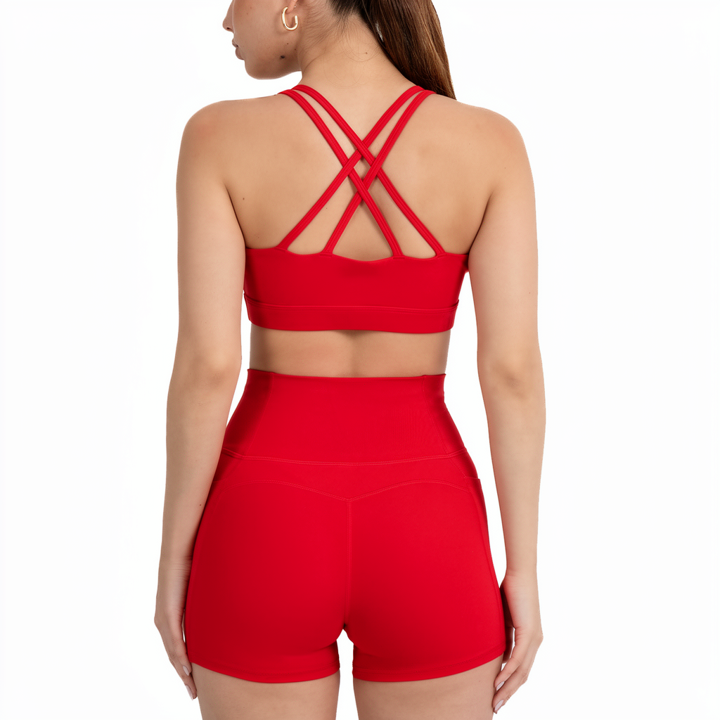 Best Seller Four Way Stretch High Stretch Quick Dry Wide Straps Crisscross Straps Women Sports Bras