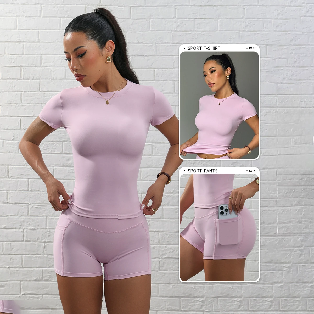 LANYU Ladies 2-Piece Yoga Shorts Set High Elastic Waist Mesh Print Spandex/Nylon Casual Daily Wear Summer