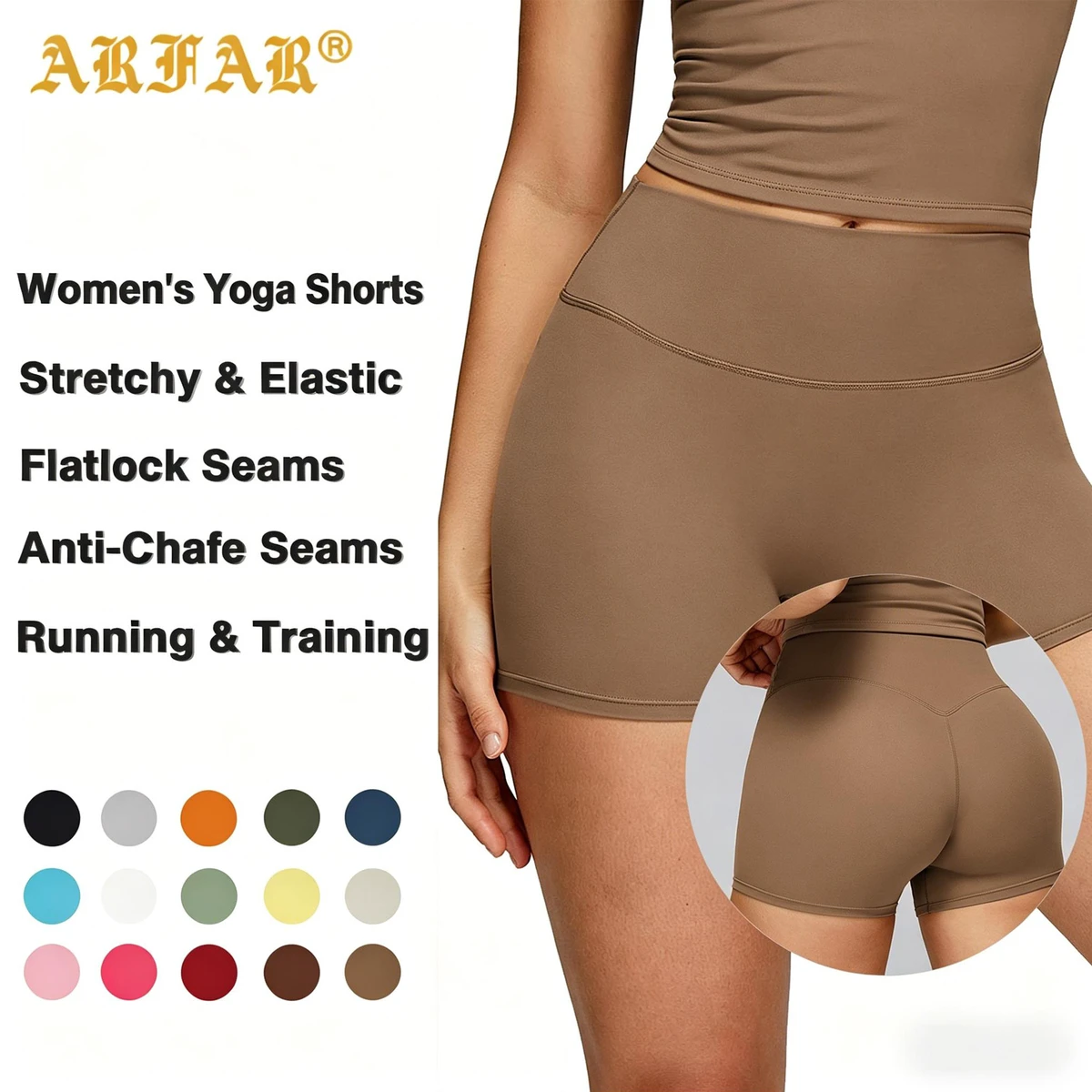 High Waist Seamless Yoga Shorts Tummy Control Butt Lift Workout Gym Activewear 4-Way Stretch Nylon Spandex Fitness Shorts