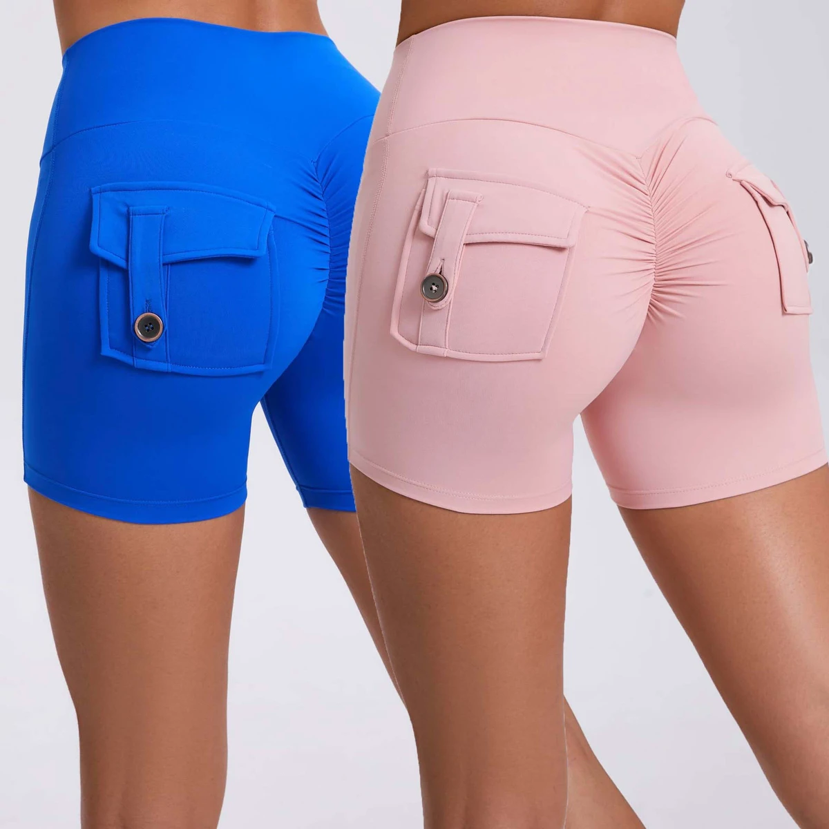 Custom Fitness Shorts High Waist Scrunch Butt Leggings Tights High Waist With Pocket Women Gym Short