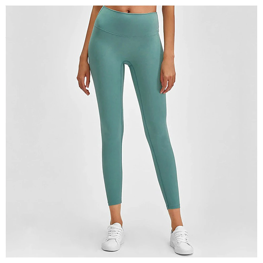 Mid-Waisted Plaid Ankle-Length Elastic Waist Leggings Women-Tummy Control Yoga Pants Workout Running Athletic