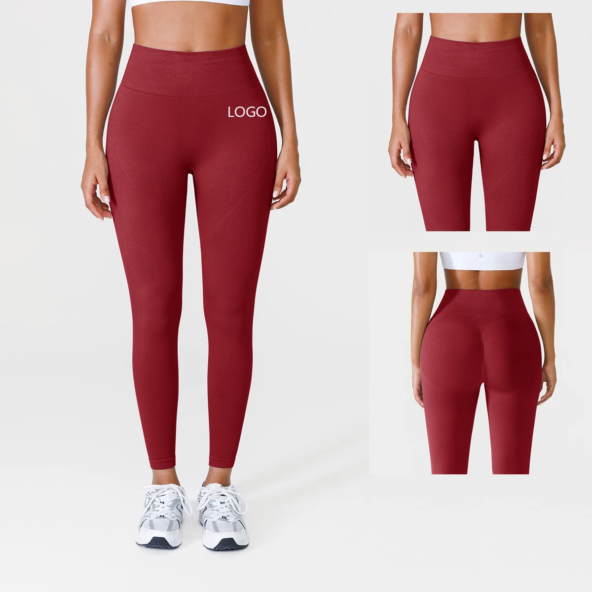 Vractive Wholesale Custom High-Waisted Elastic Waist Tummy-Seamed Spandex/Nylon Activewear Fitness Gym Yoga Breathable Leggings