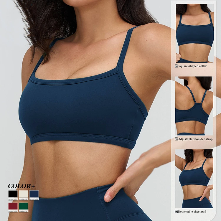 New Arrival Women Adjustable Straps High Support Cross Back Quick Dry Moisture Wicking Seamless Fitness Yoga Sport Bra