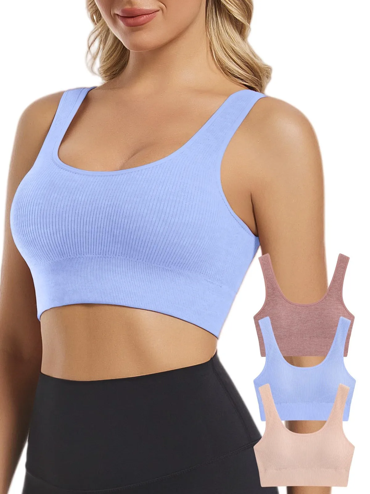 Sports Bra Plus Size Lightweight Breathable Four Way Stretch High Support Anti-Shock Yoga Fitness Top For Women