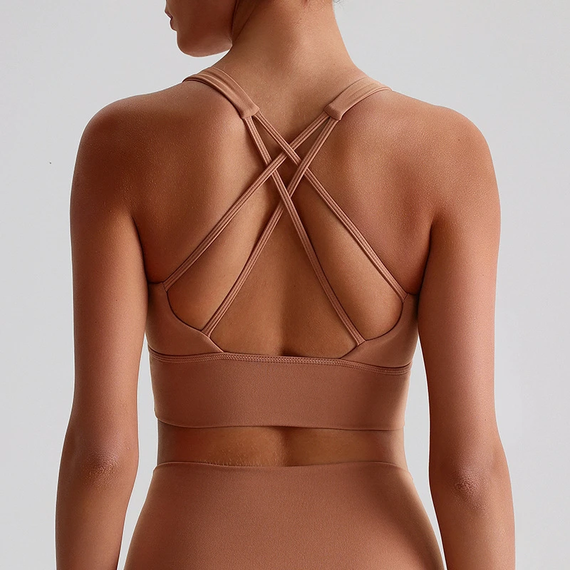 Wholesale Gym Fitness Sports Bra Underwear Women Rib Sling Bustier Athletic Gym Running Sexy Backless Skin Friendly Yoga Bra