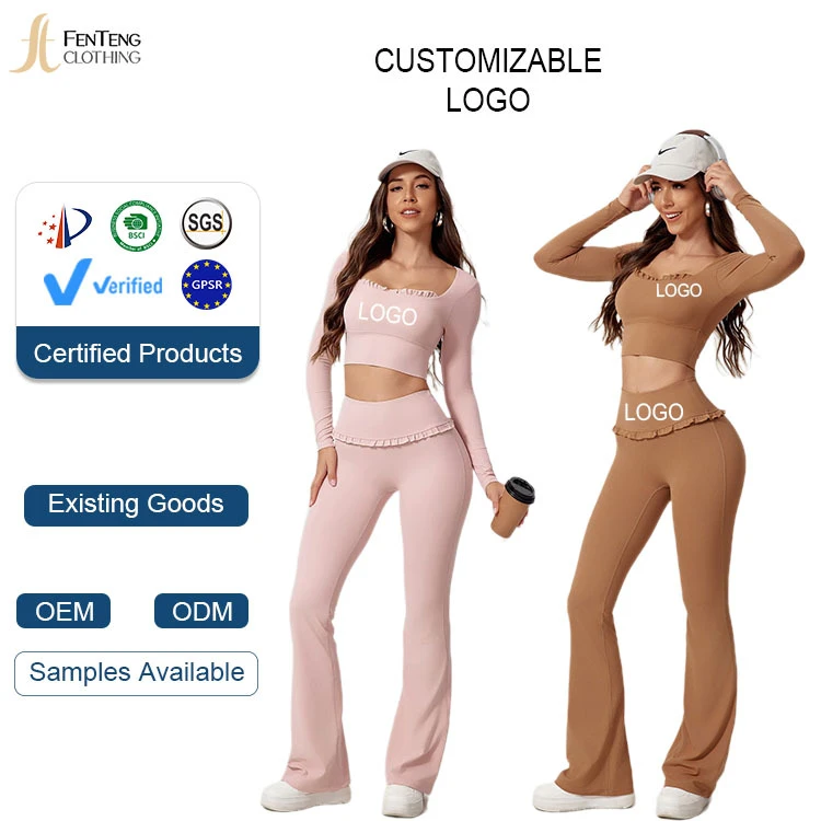 Under Lulu Custom Square Neck Yoga Set Naked Feeling 2 Piece Workout Outfits for Women Oeko-Tex High Waist Leggings Set Sports