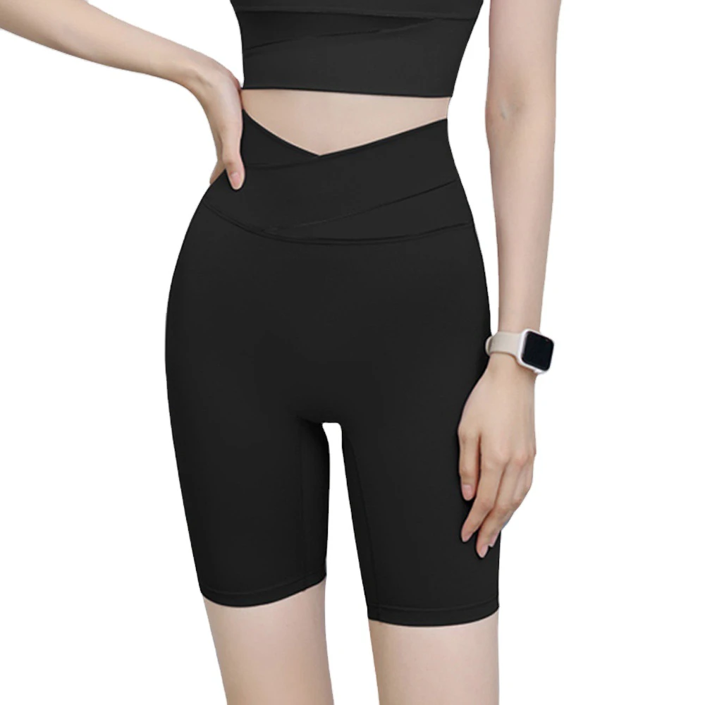 Yoga Pants 2026 Summer V Waist Hip Lift Nude Yoga Fitness Pants Women's Soft Fitness Workout Elastic Cropped Pants