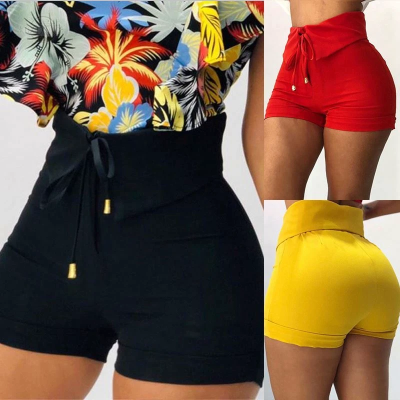 Women Two-layer Terry Anti-Wrinkle High Waist Gym Short Pants Yoga Shorts Running Workout Biker Shorts Side Pockets