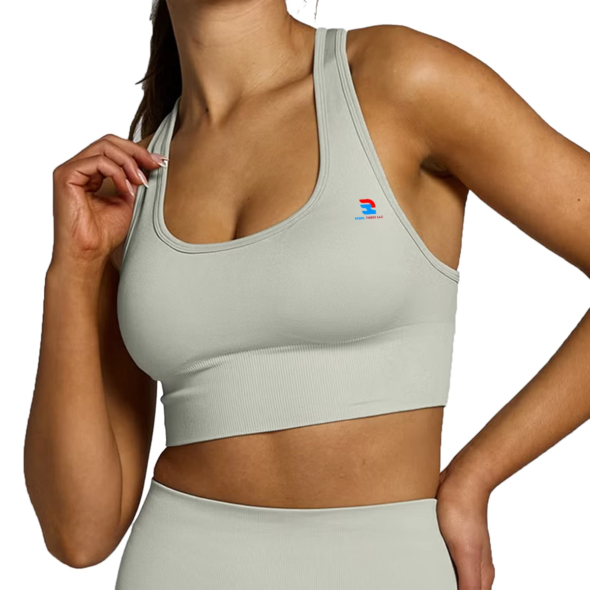 Women's Lightweight Simple Racer-Back Sports Bra for Yoga & Running High Elastic Polyester/Cotton High Support Four-Way Stretch