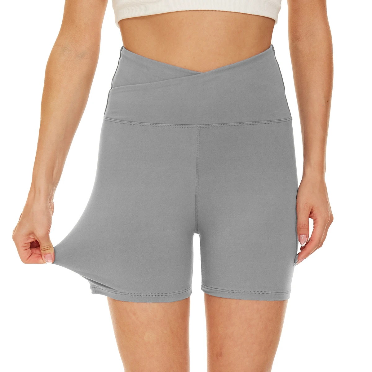 Customizable Women's High Waist Gym Shorts Tight Elastic Fitness Workout Shorts V Wrist Hip Lift Spandex No Camel Toe Yoga Sport