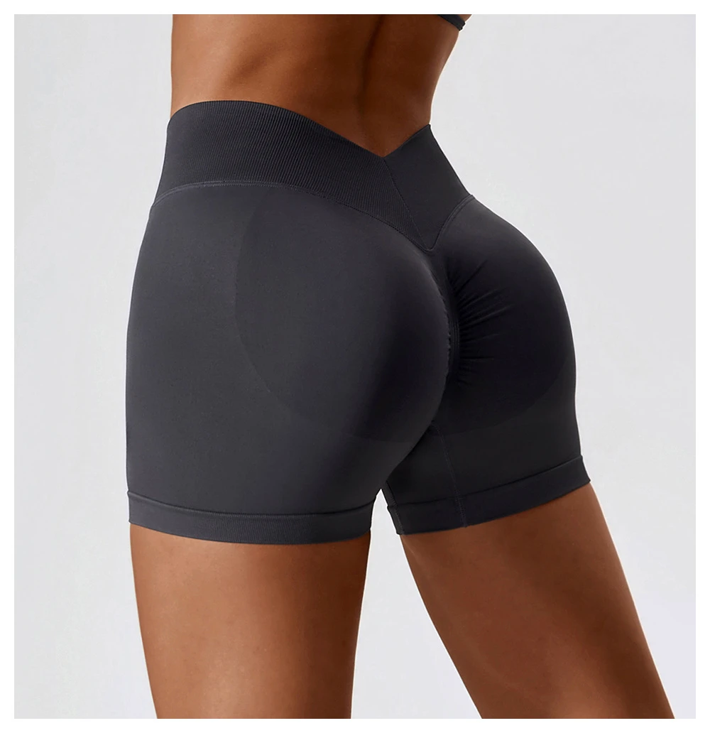 High Waisted Scrunch Butt Yoga Shorts Women Tummy Control Seamless Stretchy Breathable Booty Lifting Shorts