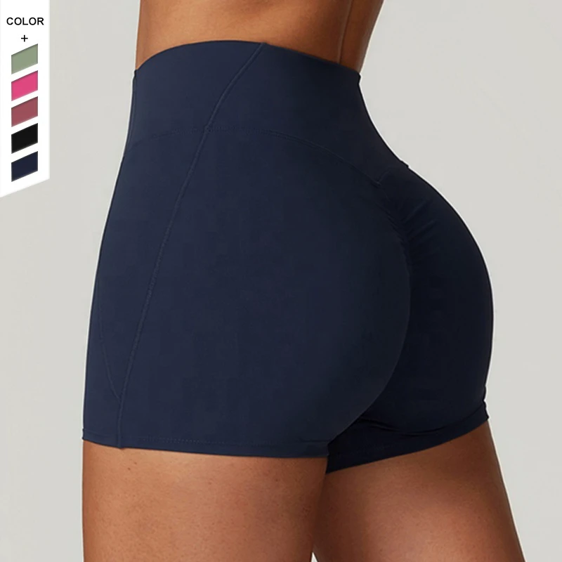 OEM&ODM Customized Nude Feeling Yoga Shorts High Waist Hip Lifting Gym Tight Sports Shorts
