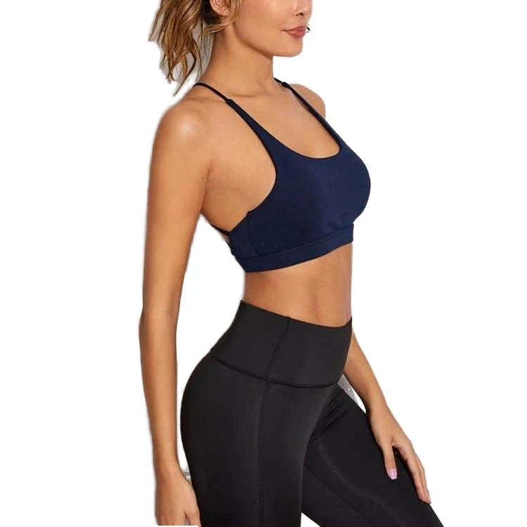 Women's Simple High Support Breathable Four-Way Stretch Quick Dry Gym Fitness Yoga Bras for Workout and Athletic Activities