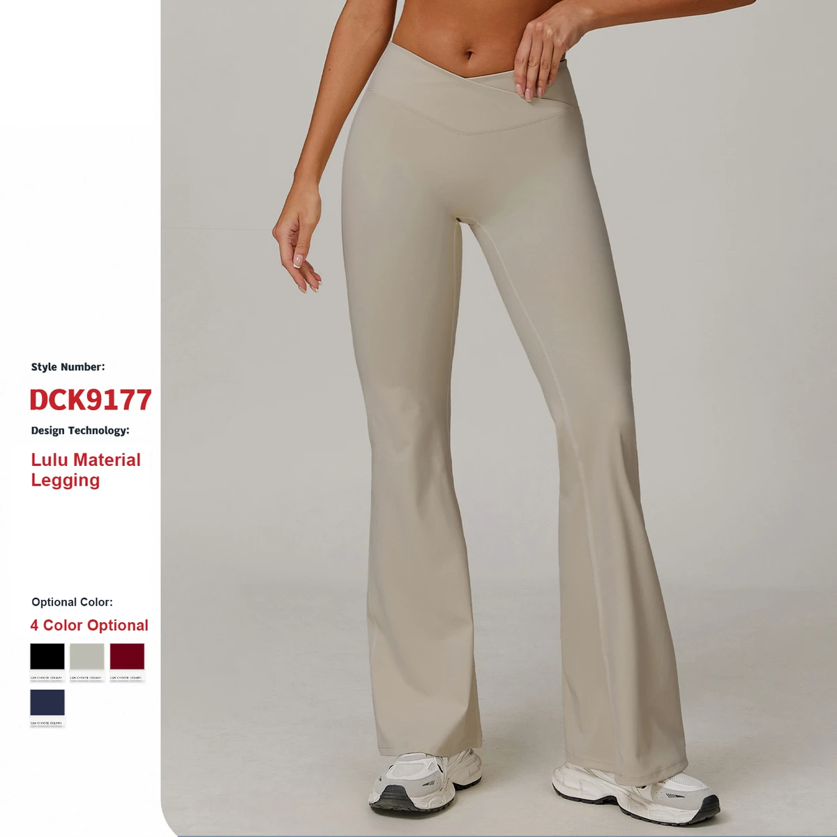 Custom High Quality High Waist Quick Drying Cross Fitness Hip Lifting Yoga Pants Gym Running Sports Tight Flared Pants for Women