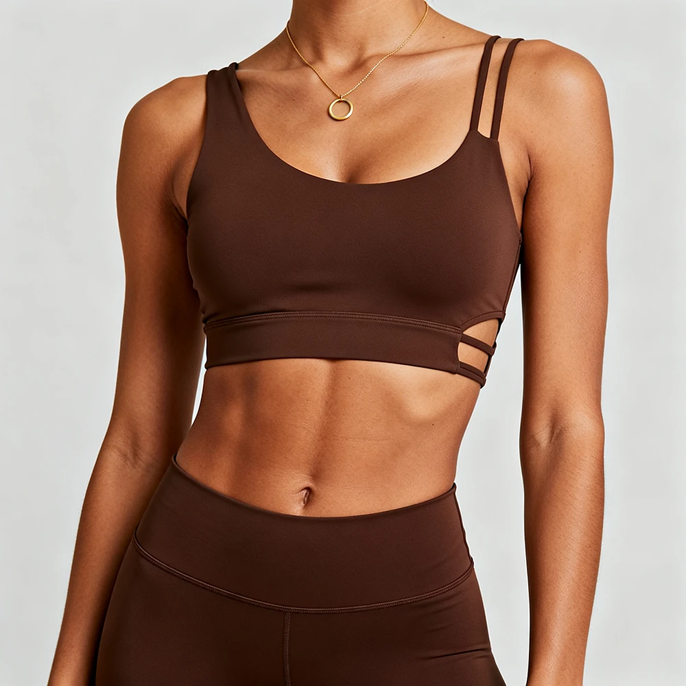 Custom LOGO Breathable Front Women's Quick Dry Cloud Yoga Bra Cross Back High Strength Fitness Casual Running Sports Bra