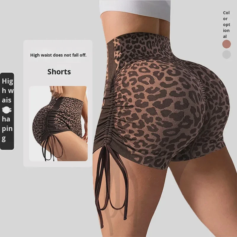European American Style Solid Three-Quarter High Waist Hip-Lifting Tight-Fitting Spandex/Nylon Quick-Dry High Elastic Fitness