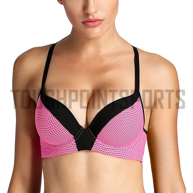 Large Plus Size Adjustable Lightweight Breathable Racerback Underwire Mesh Sports Bra for Women Fitness Active Wear