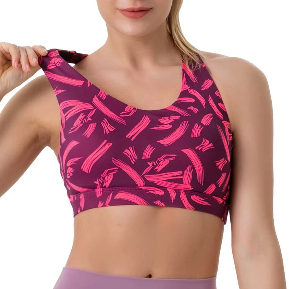 Women Plus Size Casual Wear Sports Bra with Front Logo for Yoga Fitness-High Support Breathable