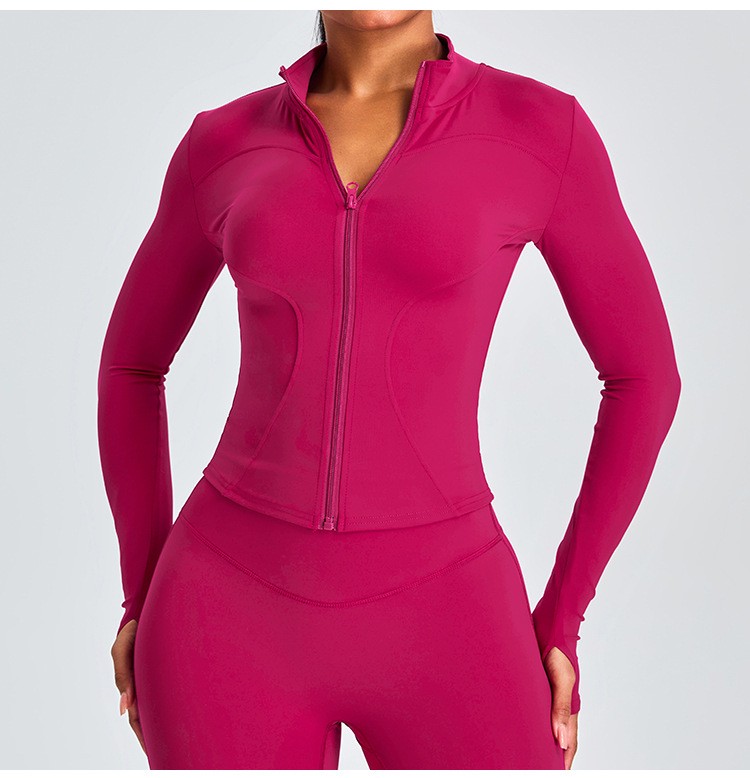 2026 Europe - Trendy Bestseller - Casual Sportswear - Long-sleeved Yoga Top with Thumb Hole Zipper Design