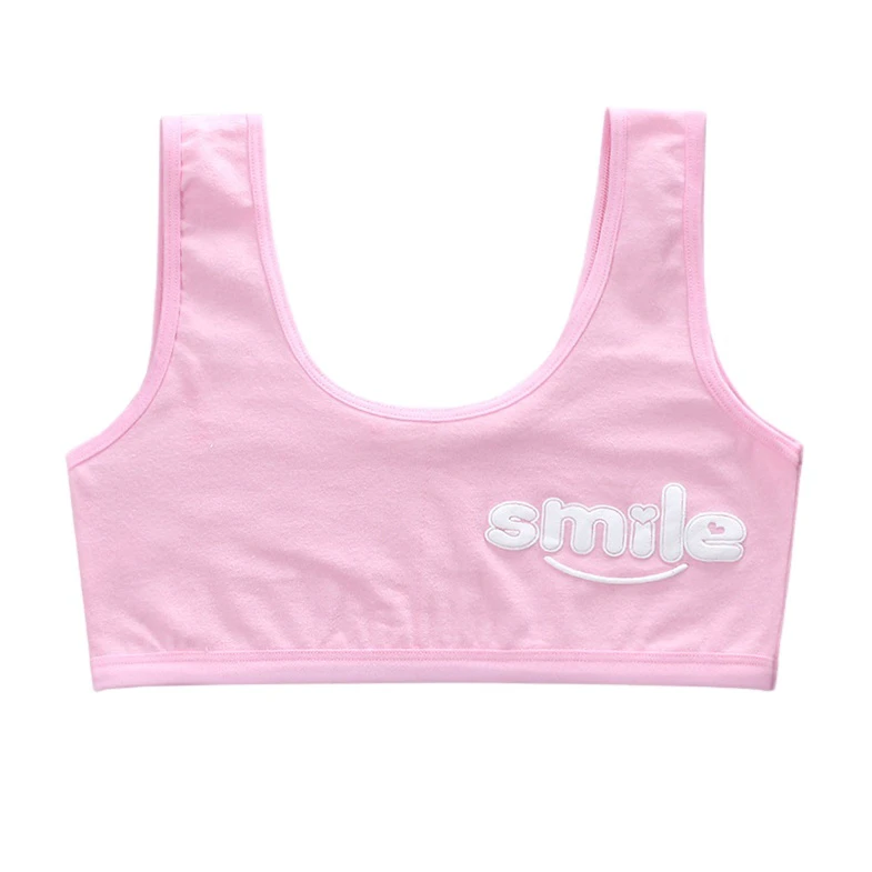 New Arrive Seamless Teen Bras Ribbed Cotton Sport Training Girls Kids Bra