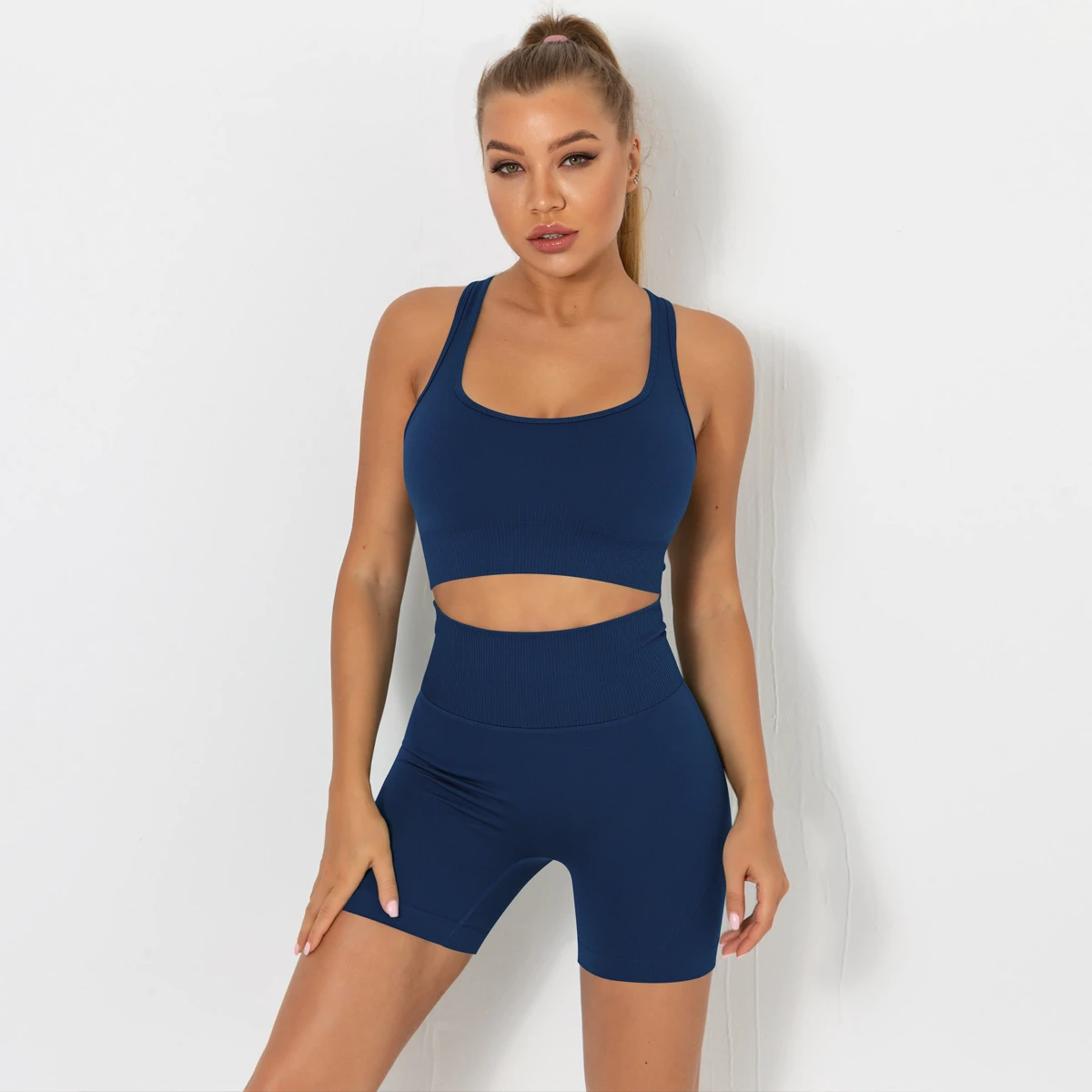 2022 Summer Yoga Bra Set Women Lightweight Breathable Moisture Wicking Four-Way Stretch Spandex/Nylon Gym Wear Butt Lift