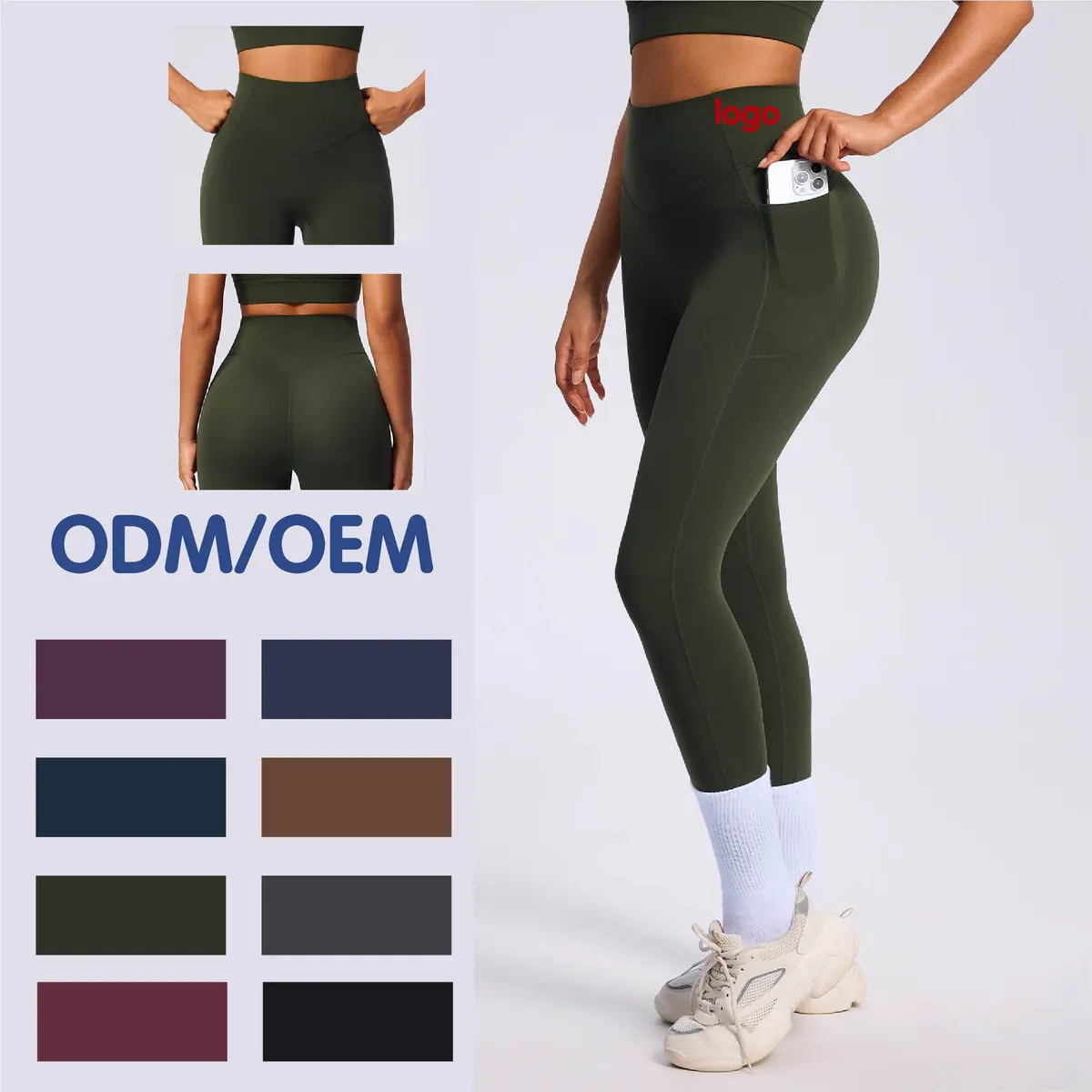 High Waist Yoga Pants with Pockets Tummy Control Butt Lift for Running Gym Women Manufacturer