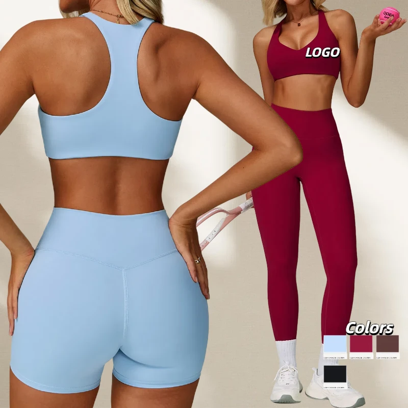 Female V Neck Shockproof Crop Sports Bra Top High Support Padded Beauty Back Sleeveless Yoga Bra for Women Nude Feeling Bra